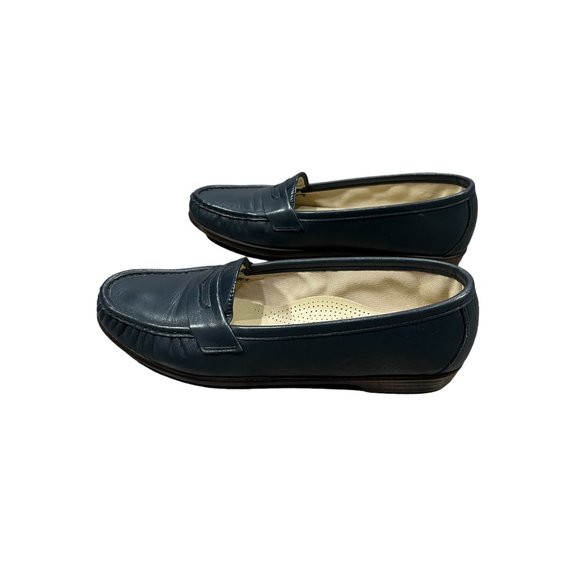 Vintage 1992 SAS Wink Tripad Navy Leather Loafers Size 8 1/2M - Picture 2 of 11